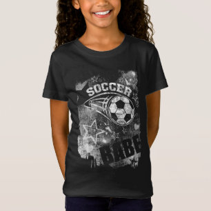Camiseta Babe de futebol, Futebol de Grunge Negro