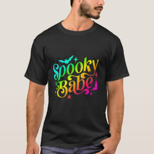 Camiseta Babe Rainbow Halloween Trick Ou Treat Coupl