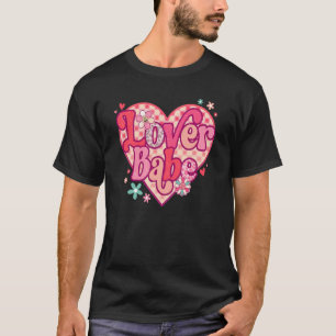 Camiseta Babe Retro Feliz dia de os namorados Groovy Heart