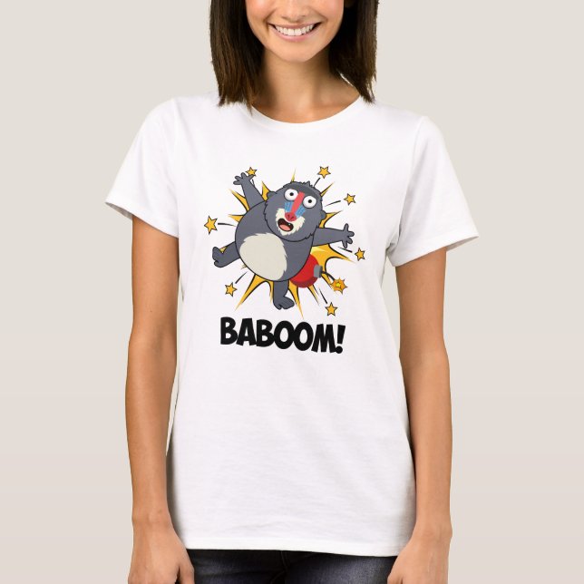 Camiseta Baboom Funny Explosão Baboon Pun (Frente)