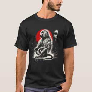 Camiseta Baboon. Legal Sumi-e Animal Sunset