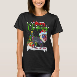 Camiseta Baboon Xmas Decorações Papais noeis Baboon Natal