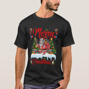 Camiseta Baboon Xmas Tree Lighting Papais noeis Baboon Nata