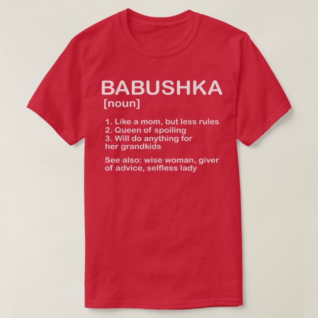 Camiseta Babushka Noun Avó Avó Mãe Mãe Rússia Gr (Frente do Design)