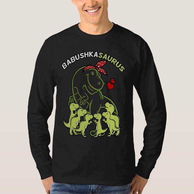 Camiseta Babushkasaurus Babushka 6 Kids Dinosaur Mother's D (Frente)