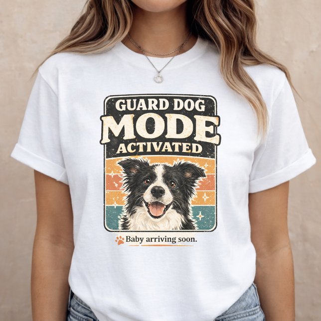 Camiseta Baby Announcement Guard Dog Pregnancy Reveal (Criador carregado)