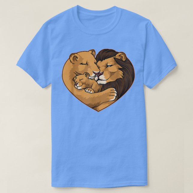 Camiseta Baby Announcement Lion Family Of Three Parents Mat (Frente do Design)
