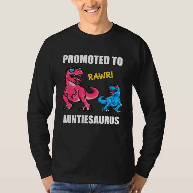 Camiseta Baby Announcement Promoted To Auntiesaurus  New Au (Frente)