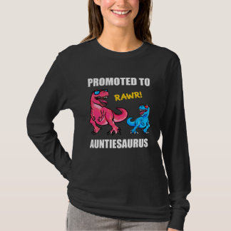 Camiseta Baby Announcement Promoted To Auntiesaurus  New Au