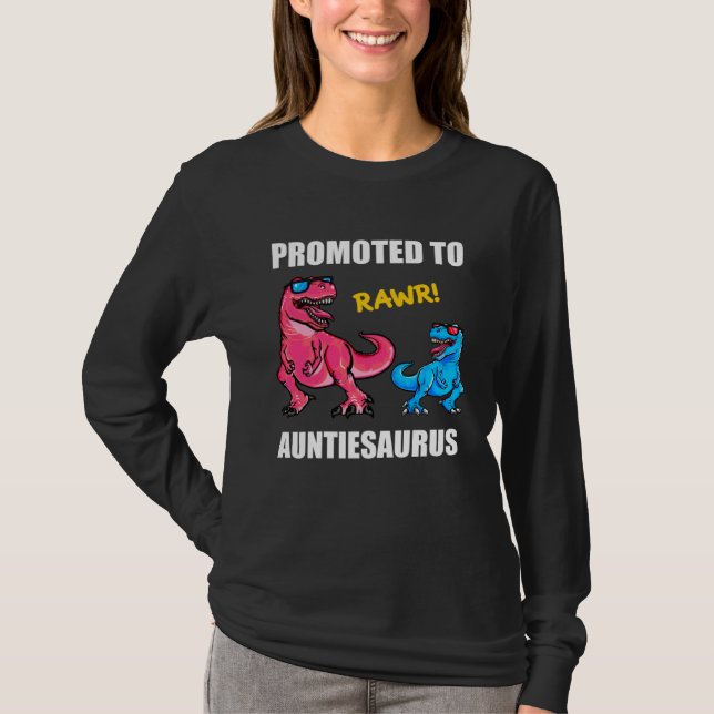 Camiseta Baby Announcement Promoted To Auntiesaurus  New Au (Frente)
