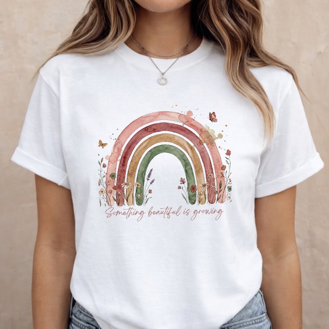 Camiseta Baby Announcement Rainbow Pregnancy Reveal (Criador carregado)