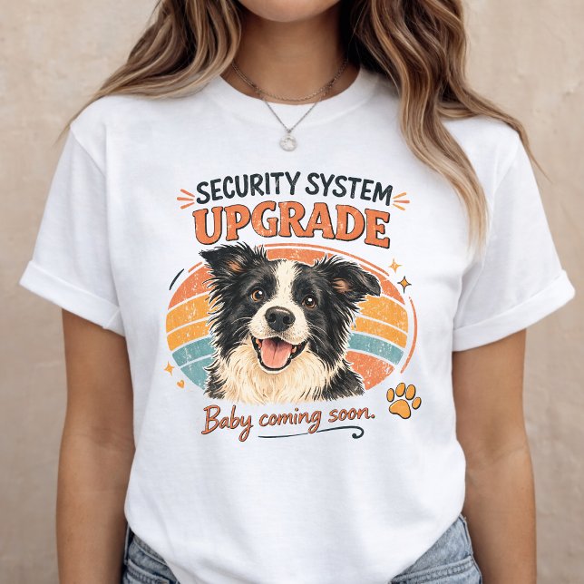 Camiseta Baby Announcement Security Dog Pregnancy Reveal (Criador carregado)