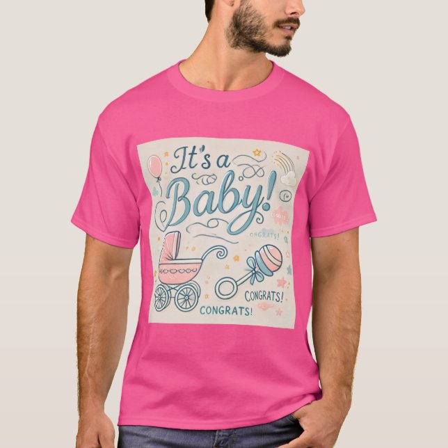 Camiseta Baby Arrival Tee | Parabéns Novos Pais (Frente)