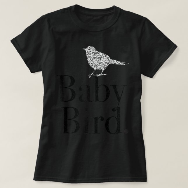 Camiseta BABY BIRD - letras negras - igual à mamãe bebê, mo (Frente do Design)