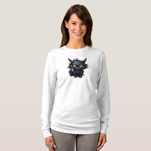 Camiseta Baby Black Cat Design - Baby Fine Jersey T Shirt (Frente Completa)