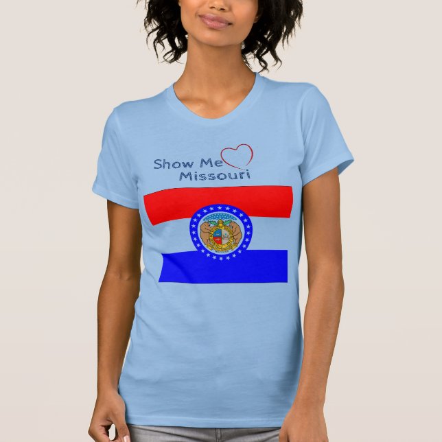 Camiseta Baby Blue 'Show me Love Missouri Patriotic (Frente)