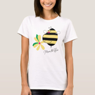 Camiseta Baby Bump Floral Amarela Mamãe Abelha