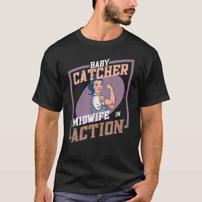 Camiseta Baby Catcher - Parteira em Ação (Frente)