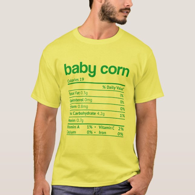 Camiseta Baby Corn Nutrition Fata Engraçado Ação de Graças  (Frente)
