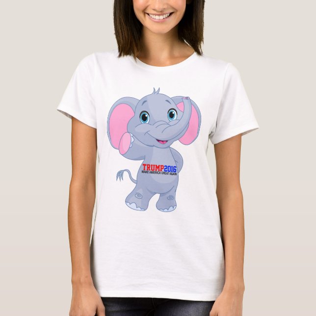 Camiseta Baby Elephant Trump para Presidente 2016 (Frente)