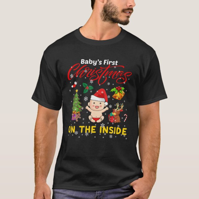 Camiseta Baby First Christmas On The Inside Pregnancy Chris (Frente)