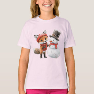 Camiseta Baby Fox e Snowman