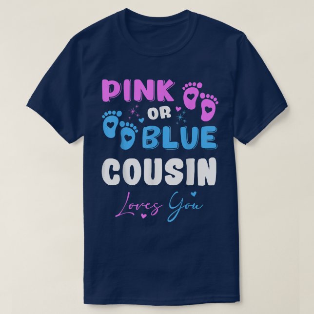 Camiseta Baby Gender Reveal Cousin  (Frente do Design)