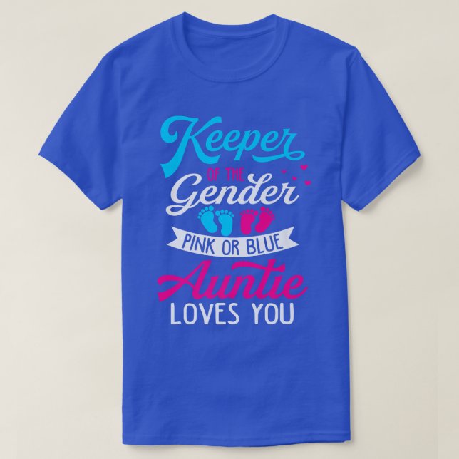 Camiseta Baby Gender Reveal Shower Pink Or Blue Auntie Love (Frente do Design)