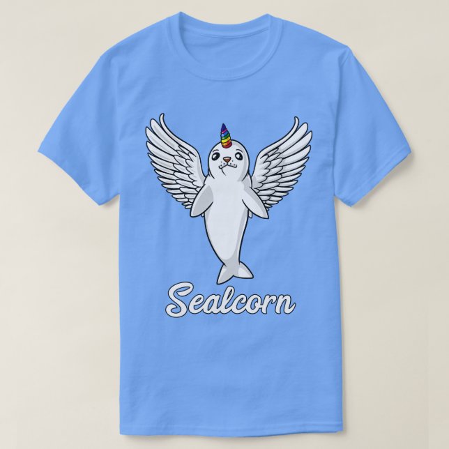 Camiseta Baby Harp Seal Pup Unicorn (Frente do Design)