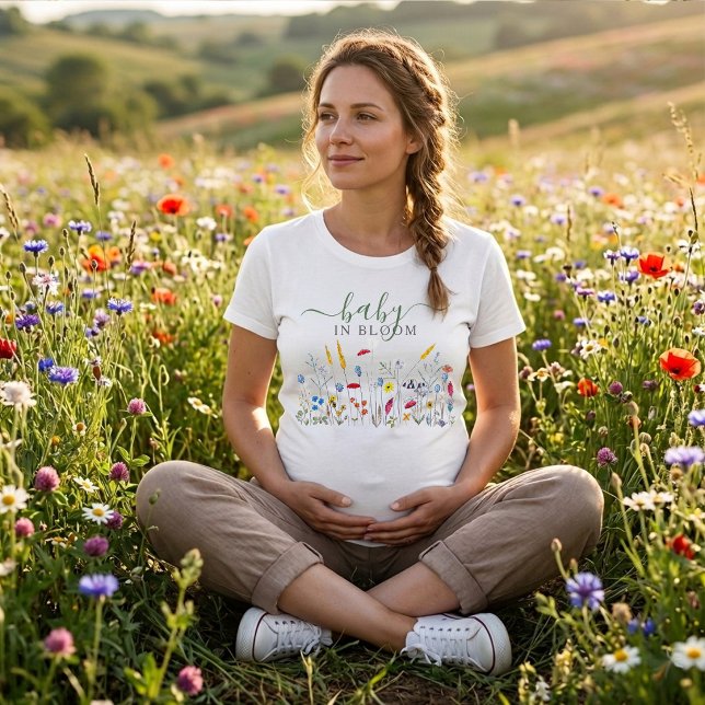 Camiseta Baby in Bloom Wildflower Meadow Baby Shower (Criador carregado)