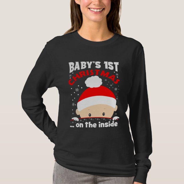 Camiseta Baby It s Christmas On The Inside Cute Christmas B (Frente)