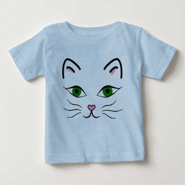 Camiseta Baby Jersey - Face Gatinho (Frente)