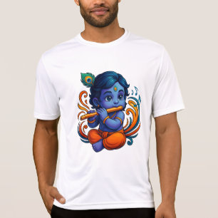 Camiseta Baby Krishna com Flauta - Víbias da Paz   3D vibra
