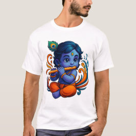 Camiseta Baby Krishna com Flauta - Víbias da Paz | 3D vibra