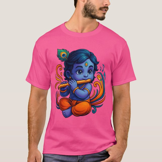 Camiseta Baby Krishna com Flauta - Víbias da Paz | 3D vibra (Frente)