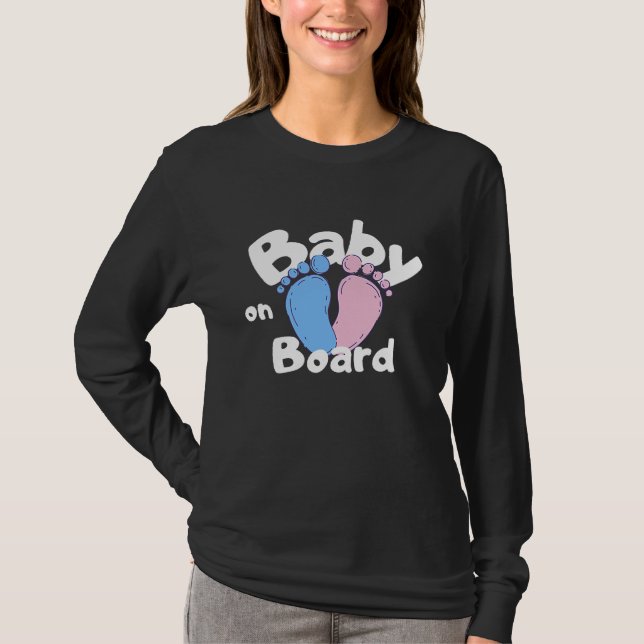 Camiseta Baby On Board Saying Baby Belly Birth Pregnancy (Frente)