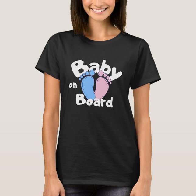 Camiseta Baby On Board Saying Baby Belly Birth Pregnancy (Frente)