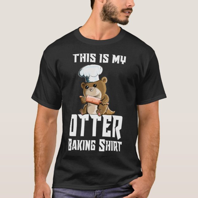 Camiseta Baby Otter Family Chef Cook Este É Meu Otter Bakin (Frente)