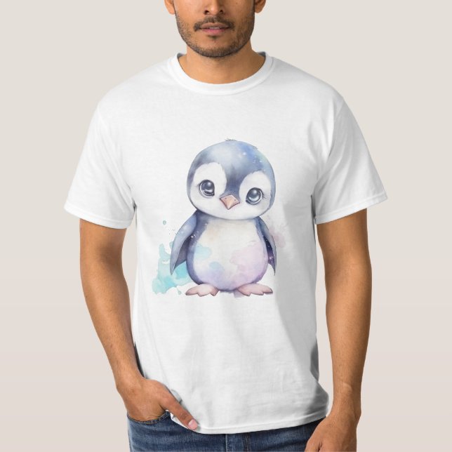 Camiseta Baby Penguin Men's Basic White T shirt (Frente)