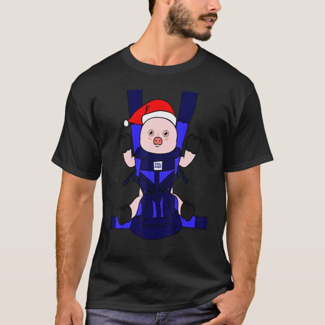 Camiseta Baby Pig Papais noeis Engraçada Farmeira Farmante  (Frente)
