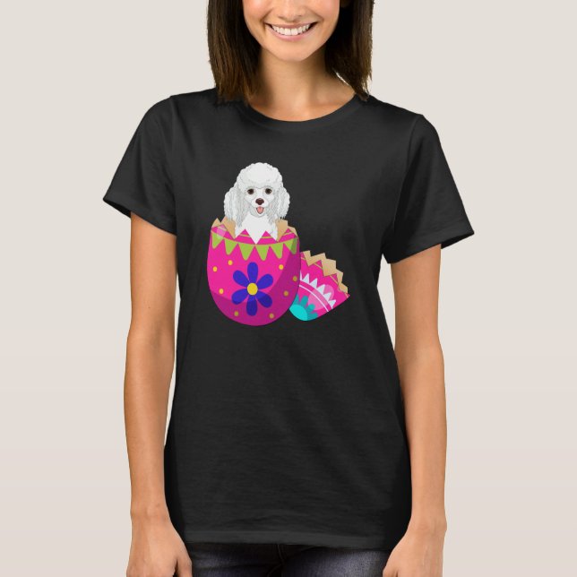 Camiseta Baby Poodle Hatching From Easter Egg Easter Day (Frente)