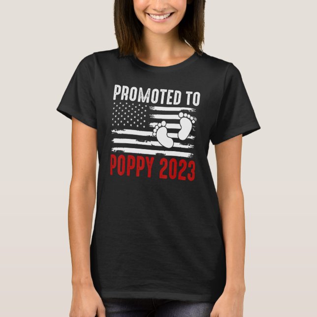 Camiseta Baby Promoted To Poppy 2023 Legal Us Flag Family M (Frente)