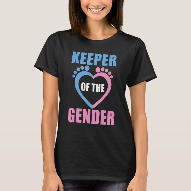 Camiseta baby reveal party gender reveal keeper of the gend (Frente)