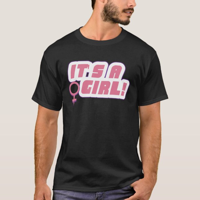Camiseta Baby Shower It s A Girl Gender Reveal (Frente)