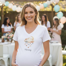 Camiseta Baby Shower Mommy T-Shirt - Moon & Stars