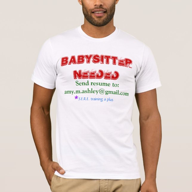 Camiseta Baby-sitter necessário (Frente)