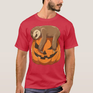 Camiseta Baby Sloth Dormindo Sloth Assustadora Pumpkin Face