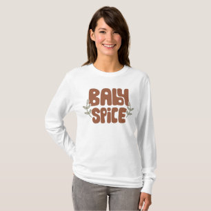 Camiseta Baby Spice Estilo Retro Floral de Outono