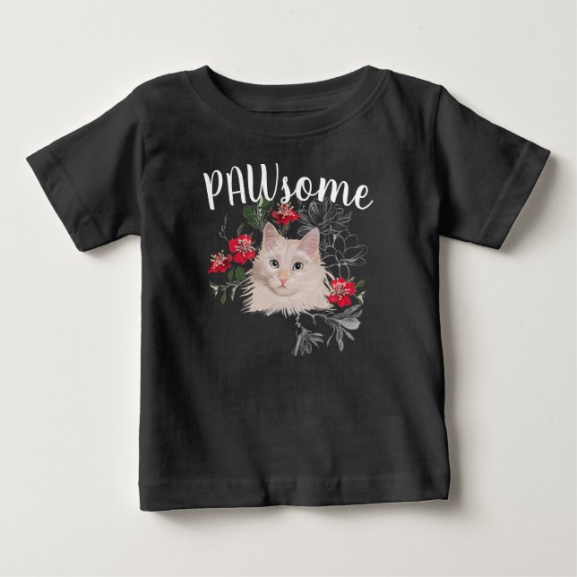 Camiseta baby top gato incrível (Frente)