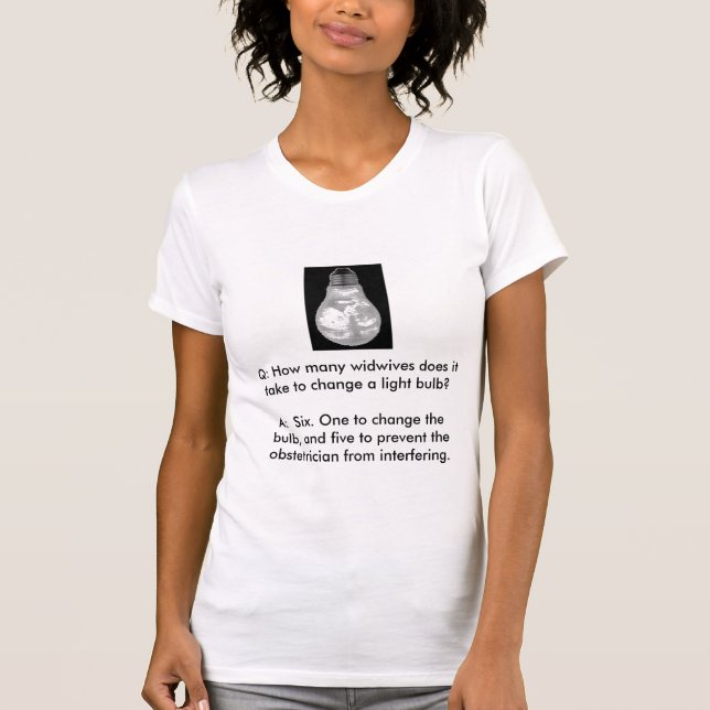 Camiseta babybulb, Q: Quantos widwives o faz para tomar… (Frente)